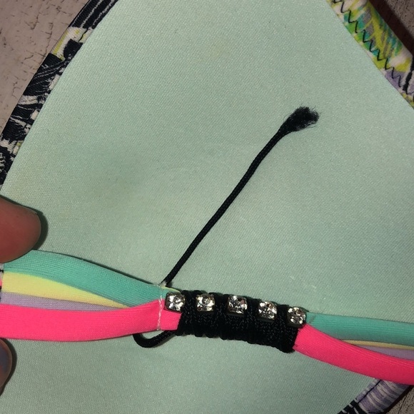 Victoria's Secret Bikini top floral top VS swim wear Bling colorful bikini top‌ - Picture 5 of 7